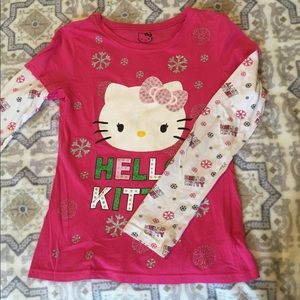 Hello Kitty Girls Long Sleeve Christmas Shirt